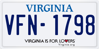 VA license plate VFN1798