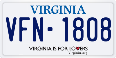 VA license plate VFN1808