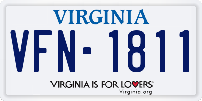 VA license plate VFN1811