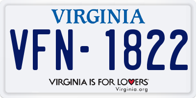 VA license plate VFN1822