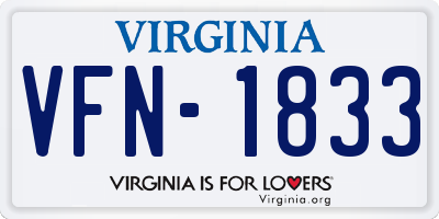 VA license plate VFN1833