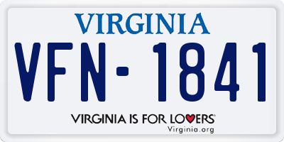 VA license plate VFN1841