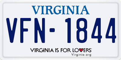 VA license plate VFN1844