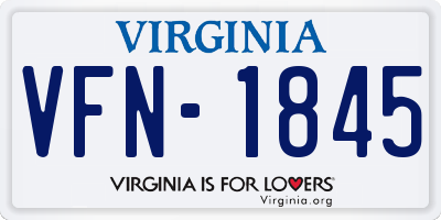 VA license plate VFN1845