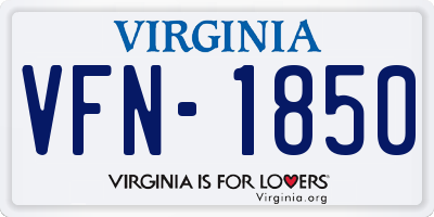 VA license plate VFN1850