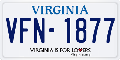 VA license plate VFN1877