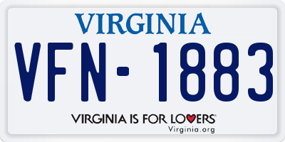 VA license plate VFN1883