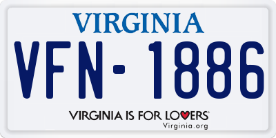 VA license plate VFN1886