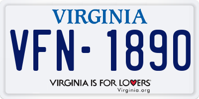 VA license plate VFN1890