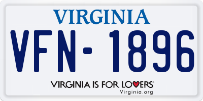 VA license plate VFN1896