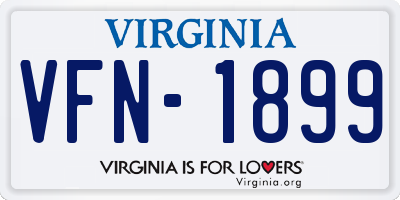 VA license plate VFN1899