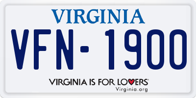 VA license plate VFN1900