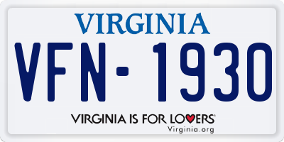 VA license plate VFN1930