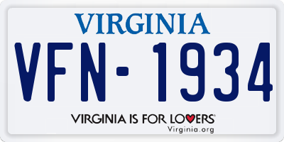 VA license plate VFN1934