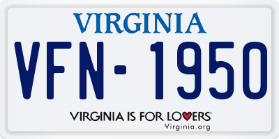 VA license plate VFN1950
