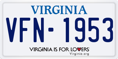 VA license plate VFN1953