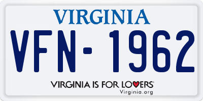 VA license plate VFN1962