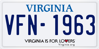 VA license plate VFN1963