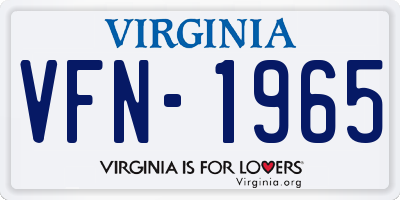 VA license plate VFN1965