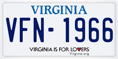 VA license plate VFN1966