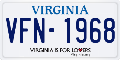 VA license plate VFN1968