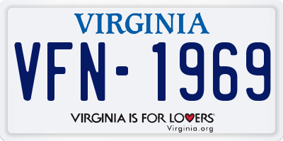 VA license plate VFN1969