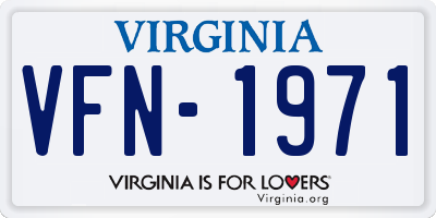 VA license plate VFN1971