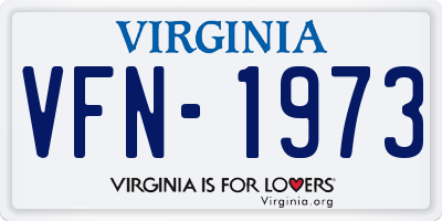 VA license plate VFN1973