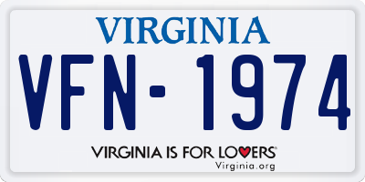 VA license plate VFN1974