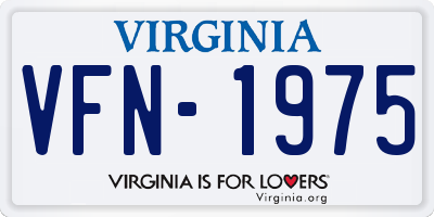 VA license plate VFN1975