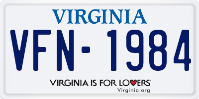 VA license plate VFN1984