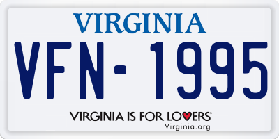 VA license plate VFN1995