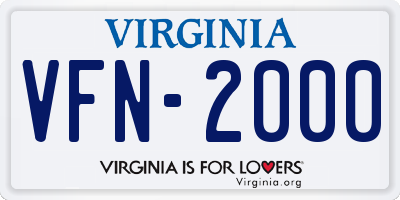 VA license plate VFN2000