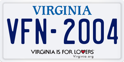 VA license plate VFN2004