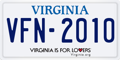 VA license plate VFN2010