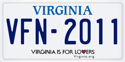 VA license plate VFN2011