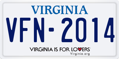 VA license plate VFN2014