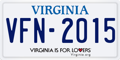 VA license plate VFN2015