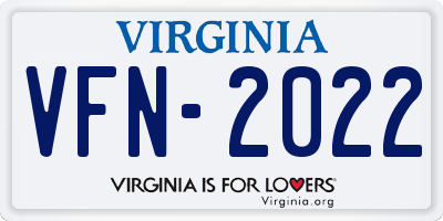 VA license plate VFN2022