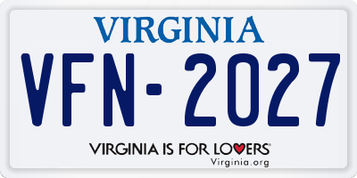 VA license plate VFN2027