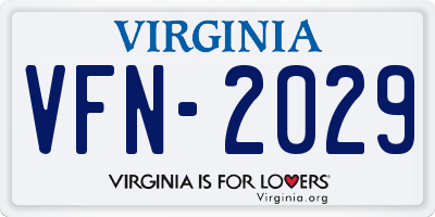VA license plate VFN2029