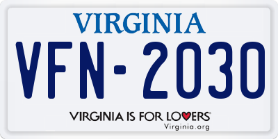VA license plate VFN2030