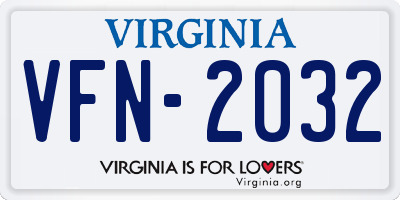 VA license plate VFN2032