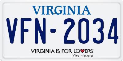VA license plate VFN2034