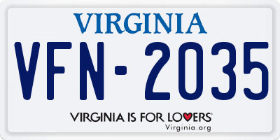 VA license plate VFN2035