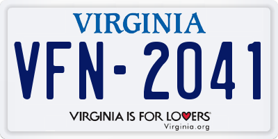 VA license plate VFN2041