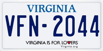 VA license plate VFN2044