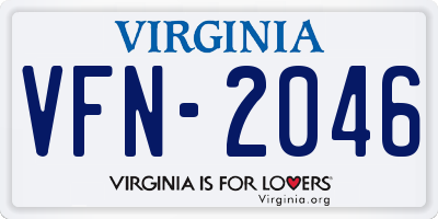 VA license plate VFN2046