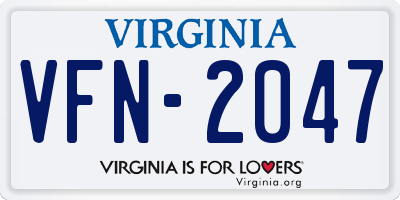 VA license plate VFN2047