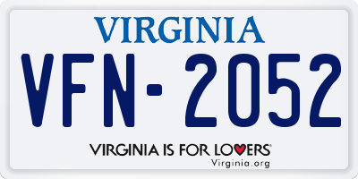 VA license plate VFN2052